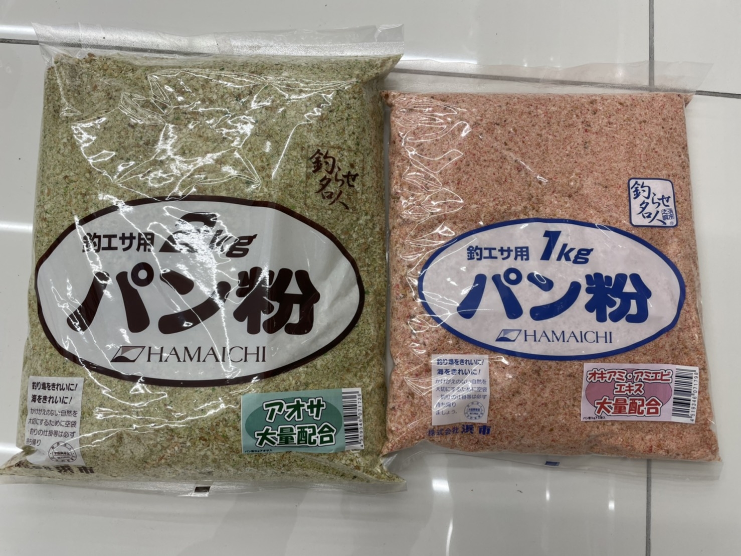 釣らせ名人 オキアミパン粉 アオサ海苔パン粉入荷しました 南宮崎店 かめや釣具