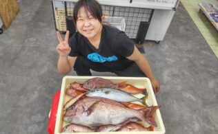 錦江湾沖にて良型真鯛の釣果！！フィッシング都城店