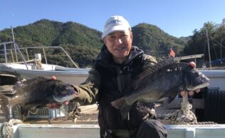 フカセ釣りの季節です。小情島でチヌ46㎝まで8枚